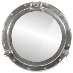 vidaXL Lustro wiszące w kształcie bulaja, Ø50 cm, aluminium i szkło