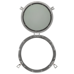 vidaXL Lustro wiszące w kształcie bulaja, Ø50 cm, aluminium i szkło