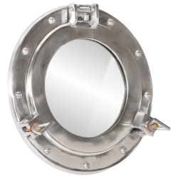 vidaXL Lustro wiszące w kształcie bulaja, Ø30 cm, aluminium i szkło