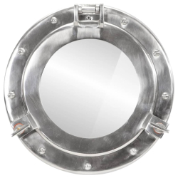 vidaXL Lustro wiszące w kształcie bulaja, Ø30 cm, aluminium i szkło