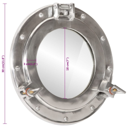 vidaXL Lustro wiszące w kształcie bulaja, Ø30 cm, aluminium i szkło