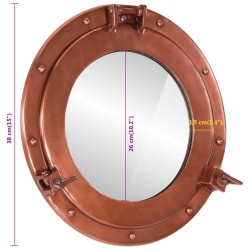 vidaXL Lustro wiszące w kształcie bulaja, Ø38 cm, aluminium i szkło