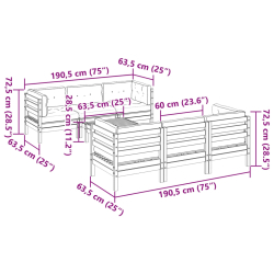 7-cz. zestaw wypoczynkowy do ogrodu, z poduszkami, impregnowany