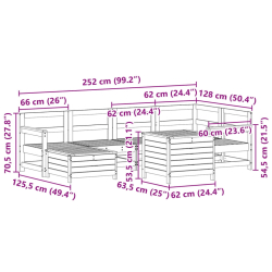 7-cz. zestaw wypoczynkowy do ogrodu, lite drewno sosnowe