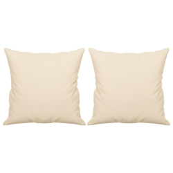 2-osobowa sofa z poduszkami, beżowa, 140 cm, mikrofibra