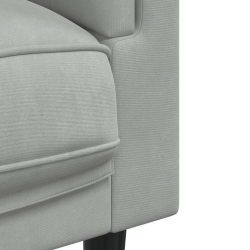 Sofa 2-osobowa z poduszkami, jasnoszara, aksamit