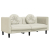 Sofa 2-osobowa z poduszkami, kremowa, aksamit