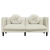 Sofa 2-osobowa z poduszkami, kremowa, aksamit
