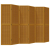 Parawan pokojowy, 6-panelowy, brązowy, lite drewno paulowni