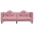 Sofa 3-osobowa z poduszkami, różowa, aksamit