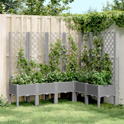 Donica ogrodowa z kratką, jasnoszara, 160x120x142 cm, PP