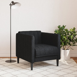 Fotel, czarny, tapicerowany tkaniną