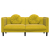 Sofa 2-osobowa z poduszkami, żółta, aksamit