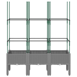 Donica ogrodowa z kratką, jasnoszara, 120x40x142,5 cm, PP