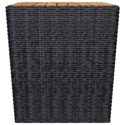 3-cz. zestaw mebli bistro, rattan PE i lite drewno, czarny