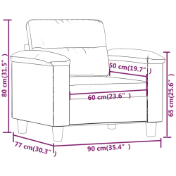 Fotel, beżowy, 60 cm, obity mikrofibrą