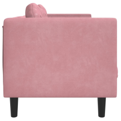 Sofa 2-osobowa z poduszkami, różowa, aksamit