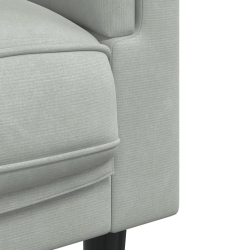 Sofa 3-osobowa z poduszkami, jasnoszara, aksamit