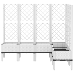 Donica ogrodowa z kratką, biała, 160x120x142 cm, PP