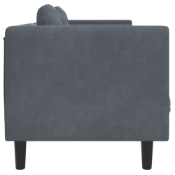 Sofa 3-osobowa z poduszkami, ciemnoszara, aksamit