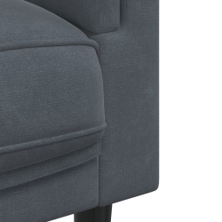 Sofa 3-osobowa z poduszkami, ciemnoszara, aksamit