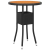 3-cz. zestaw mebli bistro, rattan PE i lite drewno, czarny