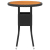 3-cz. zestaw mebli bistro, rattan PE i lite drewno, czarny