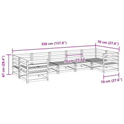 7-cz. zestaw wypoczynkowy do ogrodu, lite drewno daglezjowe
