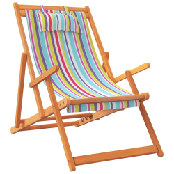 Składane krzesła plażowe, 2 szt., wielokolorowe, obite tkaniną