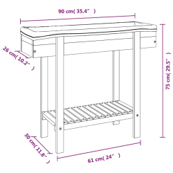 Donica ogrodowa na nogach, 90x30x75 cm, lite drewno akacjowe