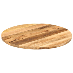 Blat stołu, Ø 80x1,5 cm, okrągły, surowe lite drewno mango