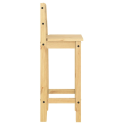 Krzesła barowe, 2 szt., lite drewno sosnowe