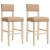 Krzesła barowe, 2 szt., lite drewno kauczukowe i sztuczna skóra