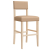 Krzesła barowe, 2 szt., lite drewno kauczukowe i sztuczna skóra