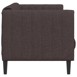 Sofa 3-osobowa, ciemnobrązowa, tapicerowana tkaniną