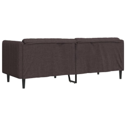 Sofa 3-osobowa, ciemnobrązowa, tapicerowana tkaniną