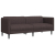 Sofa 3-osobowa, ciemnobrązowa, tapicerowana tkaniną