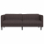 Sofa 3-osobowa, ciemnobrązowa, tapicerowana tkaniną
