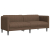 Sofa 3-osobowa, brązowa, tapicerowana tkaniną