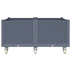 Donica ogrodowa na kółkach, szara, 100x80x54 cm, PP