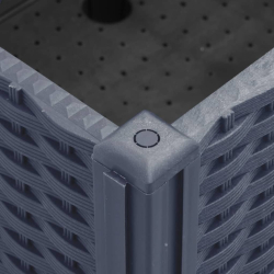 Donica ogrodowa na kółkach, szara, 100x80x54 cm, PP