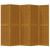Parawan pokojowy, 5-panelowy, brązowy, lite drewno paulowni