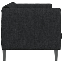Sofa 3-osobowa, czarna, tapicerowana tkaniną