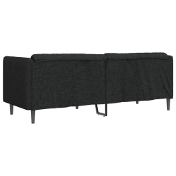 Sofa 3-osobowa, czarna, tapicerowana tkaniną