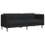 Sofa 3-osobowa, czarna, tapicerowana tkaniną