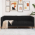 Sofa 3-osobowa, czarna, tapicerowana tkaniną