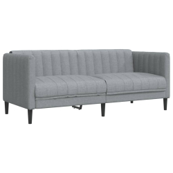 Sofa 2-osobowa, jasnoszara, tapicerowana tkaniną