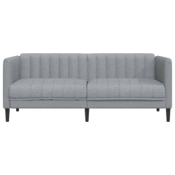 Sofa 2-osobowa, jasnoszara, tapicerowana tkaniną
