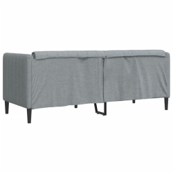 Sofa 2-osobowa, jasnoszara, tapicerowana tkaniną