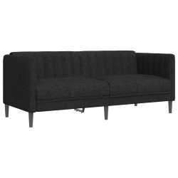 Sofa 2-osobowa, czarna, tapicerowana tkaniną